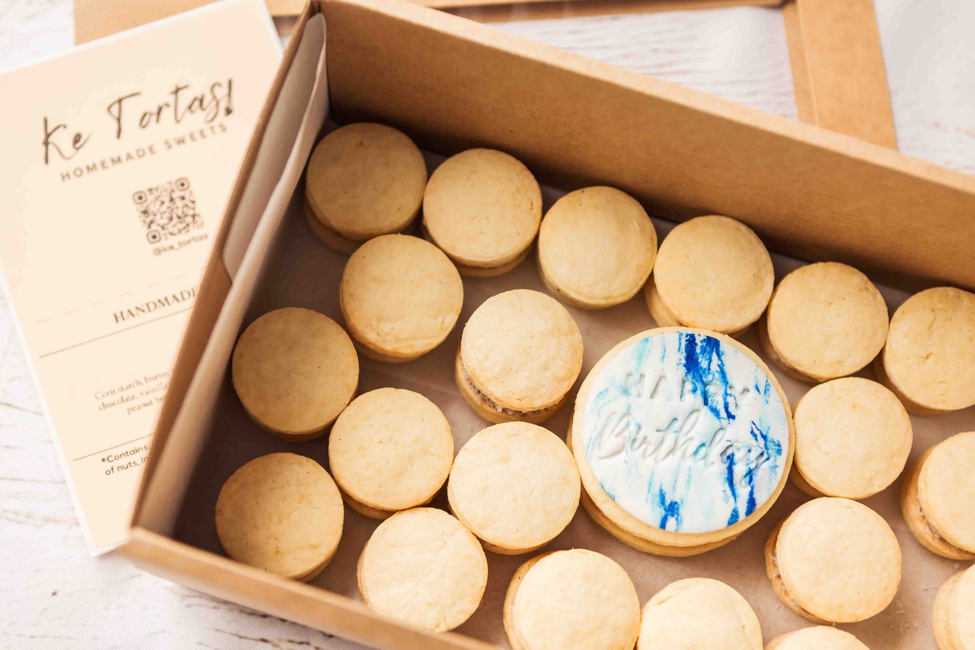 alfajores filled with dulce de leche, close up handmade in Perth.
